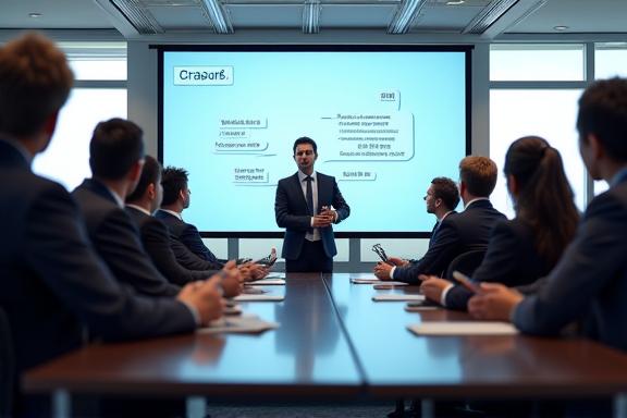 企業の研修セッションに参加する多国籍チーム